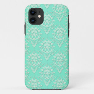 Coque Case-Mate Pour iPhone Motif damassé vert sarcelle vibrant