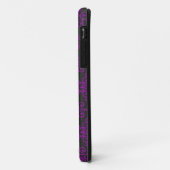 Coques Case-Mate iPhone Motif damassé violet et noir (Dos/Gauche)