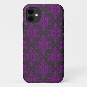Case-Mate iPhone Case Motif damassé violet et noir