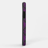 Coques Case-Mate iPhone Motif damassé violet et noir (Dos/Droite)