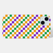 Coques Case-Mate iPhone Motif damier diagonal Mardi gras (Verso (horizontal))