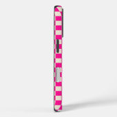 Coques Case-Mate iPhone Motif damier rose chaud et beige (Verso / Droite)