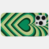 Coques Case-Mate iPhone Motif d'amour du coeur hypnotique vert (Verso (horizontal))