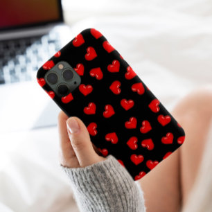 Case-Mate iPhone Case Motif d'amour du coeur rouge élégant sur Noir