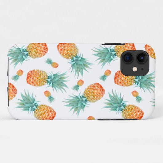 Coques Case-Mate iPhone Motif d'ananas doré | Personnalisé (Dos (Horizontal))