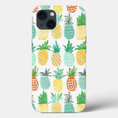 Coques Case-Mate iPhone Motif d'ananas moderne vert jaune tropical (Verso)