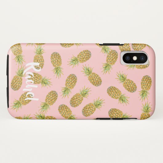 Coques Case-Mate iPhone Motif d'ananas personnalisé (Dos (Horizontal))