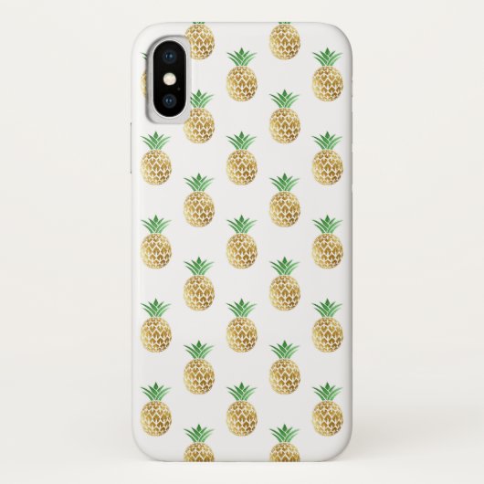 Coques Case-Mate iPhone Motif d'ananas Tropical Gold Foil été mignon (Dos)