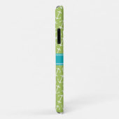 Coques Case-Mate iPhone Motif d'Ancre blanc vert Turquoise Monogramme (Dos/Droite)