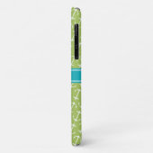 Coques Case-Mate iPhone Motif d'Ancre blanc vert Turquoise Monogramme (Dos/Gauche)