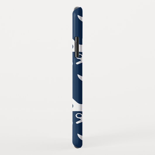 Coques Case-Mate iPhone Motif d'Ancre Bleu de la Marine Nautique (Dos/Droite)