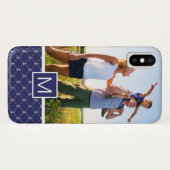 Coques Case-Mate iPhone Motif d'Ancre photo et monogramme personnalisé (Dos (Horizontal))