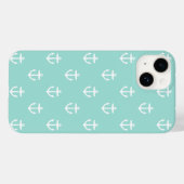 Coques Case-Mate iPhone Motif d'Ancres Mint Cute (Verso (horizontal))