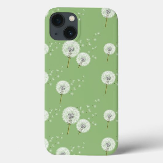 Coques Case-Mate iPhone Motif Dandelion sur Arrière - plan vert (Verso)