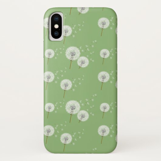 Coques Case-Mate iPhone Motif Dandelion sur Green Arrière - plan (Dos)