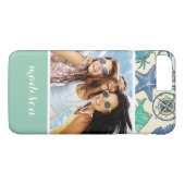 Coques Case-Mate iPhone Motif d'animaux de mer turquoises | Votre photo et (Dos (Horizontal))