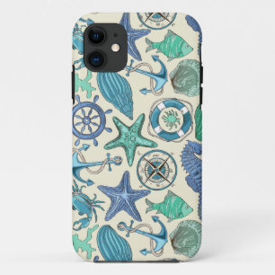 Coques Pour iPhone Motif d'animaux marins Turquoises