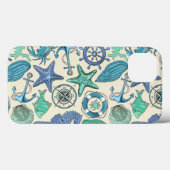 Coques Case-Mate iPhone Motif d'animaux marins Turquoises (Verso (horizontal))