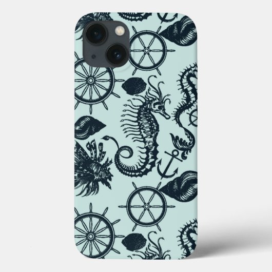 Coques Case-Mate iPhone Motif d'animaux marins Vintages (Verso)