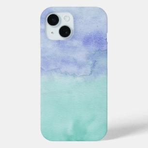 Coque Pour iPhone 15 Motif d'aquarelle Abstraite Creative Aqua Purple