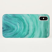 Coques Case-Mate iPhone Motif d'aquarelle Aqua Green Agate II (Dos (Horizontal))