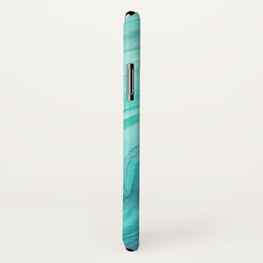 Coques Case-Mate iPhone Motif d'aquarelle Aqua Green Agate II (Dos/Droite)