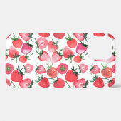 Coques Case-Mate iPhone Motif d'aquarelle aux fraises rouges juteuses (Verso (horizontal))