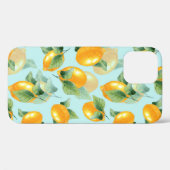 Coques Case-Mate iPhone Motif d'aquarelle avec citrons et feuilles. Seamel (Verso (horizontal))