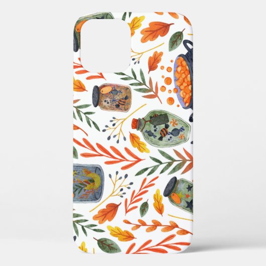 Coques Case-Mate iPhone Motif d'aquarelle avec feuillage d'automne. (Verso)