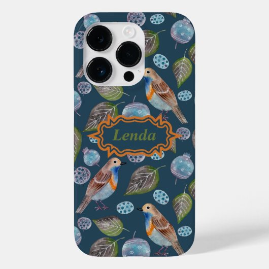 Coques Case-Mate iPhone Motif d'aquarelle Blue Birds (Verso)