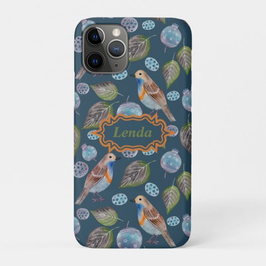 Coques Case-Mate iPhone Motif d'aquarelle Blue Birds (Dos)