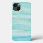 Coques Case-Mate iPhone Motif d'aquarelle Blue Green Ocean Layers (Verso)
