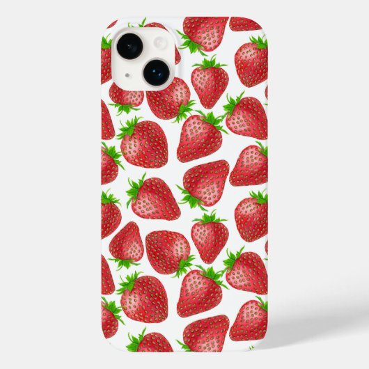 Coques Case-Mate iPhone Motif d'aquarelle de fraises (Verso)