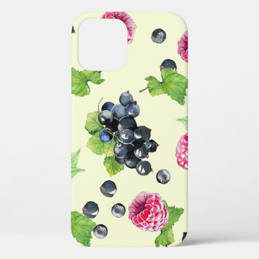 Coques Case-Mate iPhone Motif d'aquarelle de framboise, curry (Verso)