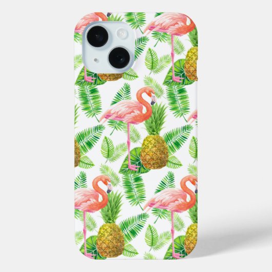 Coques Case-Mate iPhone Motif d'aquarelle de jardin tropical (Verso)