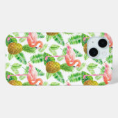 Coques Case-Mate iPhone Motif d'aquarelle de jardin tropical (Verso (horizontal))