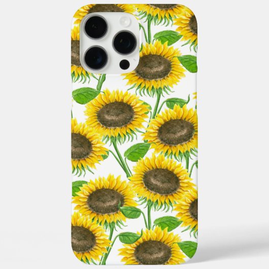 Coques Case-Mate iPhone Motif d'aquarelle des tournesols (Verso)