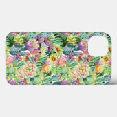 Coques Case-Mate iPhone Motif d'aquarelle en fleurs exotiques (Verso (horizontal))