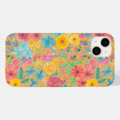 Coques Case-Mate iPhone Motif d'aquarelle florale en jaune (Verso (horizontal))