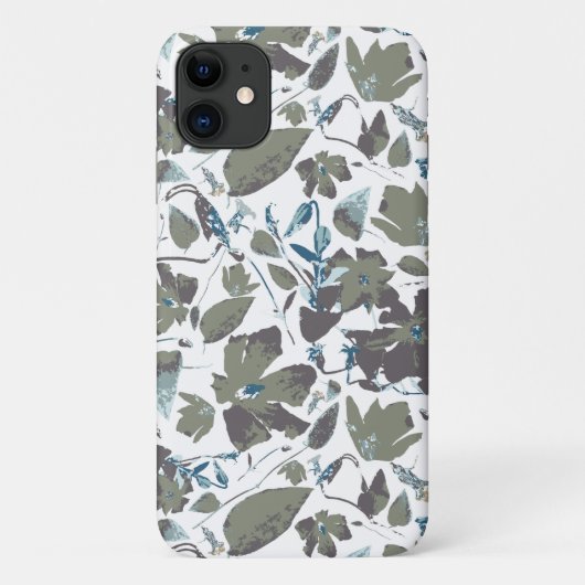 Coques Case-Mate iPhone Motif D'Aquarelle Florale Sage Et Bleu Turquoise (Dos)