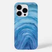 Coques Case-Mate iPhone Motif d'aquarelle Indigo Blue Agate II (Verso)