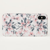 Coques Case-Mate iPhone Motif d'aquarelle rose et gris (Dos (Horizontal))