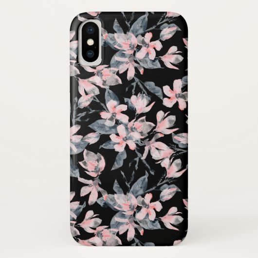 Coques Case-Mate iPhone Motif d'aquarelle rose et gris (Dos)
