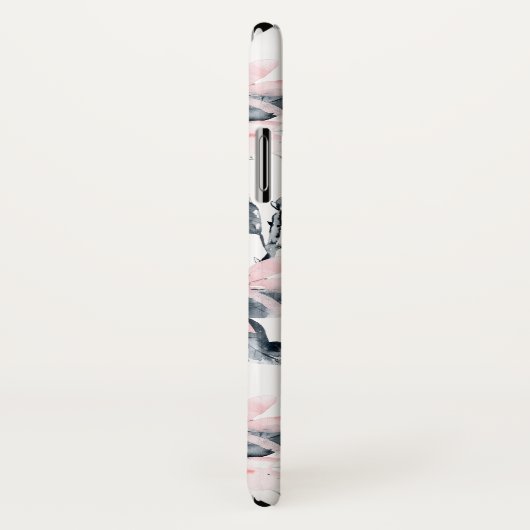 Coques Case-Mate iPhone Motif d'aquarelle rose et gris (Dos/Droite)