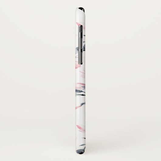 Coques Case-Mate iPhone Motif d'aquarelle rose et gris (Dos/Gauche)