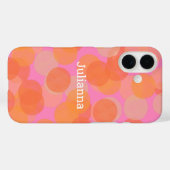 Coques Case-Mate iPhone Motif d'aquarelle rose pâle orange personnalisé (Verso (horizontal))