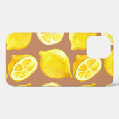 Coques Case-Mate iPhone Motif d'aquarelle transparente avec citrons (Verso (horizontal))