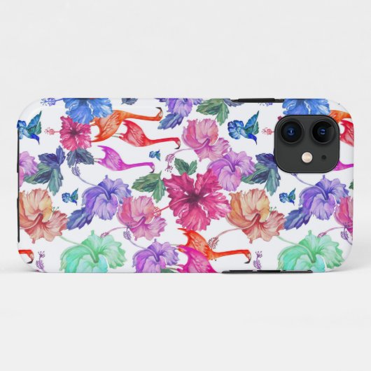 Coques Case-Mate iPhone Motif d'aquarelle tropicale (Dos (Horizontal))