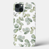 Coques Case-Mate iPhone Motif d'aquarelle vert simple Eucalyputus Sage (Verso)