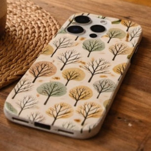 Coque iPhone 15 Pro Max Motif d'arbre automnal minimaliste Forêt automnale